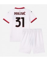 AC Milan Strahinja Pavlovic #31 Vieraspaita Lasten 2024-25 Lyhythihainen (+ shortsit)